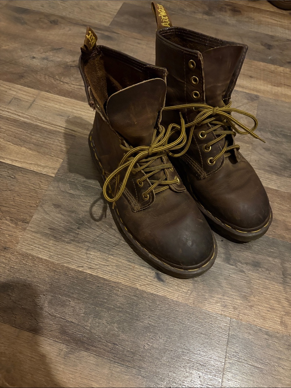 Dr. Martens Made in England Dark Brown Leather Lace-Up Boots